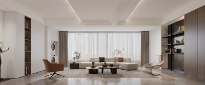 现代客厅3D模型下载